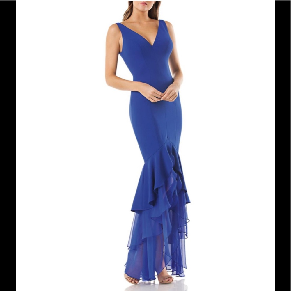 🔥Carmen Marc Valvo Hi-Low Mermaid Dress
